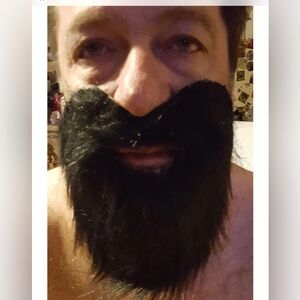 NEW BLACK Beard Moustache Set face hair mustache vintage costume  disguise